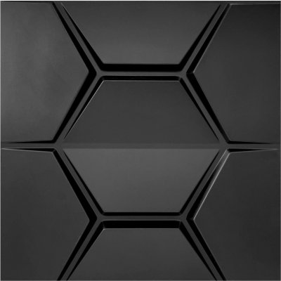 Impol Trade 3D PVC HEXAGON D154 čierny, 500 x 500 mm 1ks