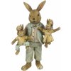 Clayre & Eef Veľkonočné dekorácie králičieho otecka s zajačikov - 11 * 7 * 19 cm - Clayre & Eef