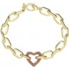 Guess Výrazný pozlátený náramok Srdce Beloved JUBB05005JWYGPK 18,5 cm