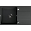 Laveo Wolin, 1-komorový granitový drez 780x480x185 mm, čierna škvrnitá, LAV-SPW_711T