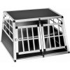 tectake 400549 prepravný box pre psa dvojitý s rovnou zadnou stenou - 89 x 69 x 50 cm