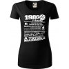 1986 v kocke - Dámske tričko z organickej bavlny Origin (GOTS) - XS ( Čierna )