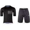 Force SWAY čierny cyklodres - kr. rukáv + Force BLADE MTB čierne cyklokraťasy - M