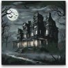 Vymalujsisam.sk Maľovanie podľa čísiel - Polnočný halloweensky dom Veľkosť: 50x50cm, Rám: Na plastovej doske