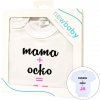 Body s potlačou New Baby mama plus ocko rovná sa JA - darčekové balenie 86 (12-18m)