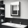 Petrashop LED koupelnová skříňka se zrcadlem šedá 50 x 13 x 70 cm Šedá 326490