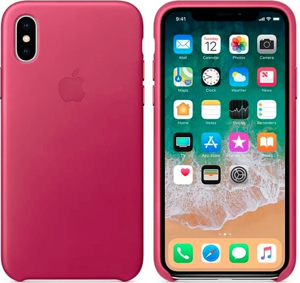 Apple Kožený iPhone X Pink MQTJ2ZM/A