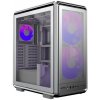 Cooler Master MasterFrame 500 Mesh AR midi tower PC skrinka strieborná 3 predinštalované LED ventilátory, bočné okno, prachový filter; MF500M-SHNN-S01