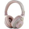 Bezdrôtové slúchadlá Guess PU 4G Metal Logo ENC, ružové