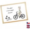 Rámček na darovanie peňazí - Dámsky bicykel, Nápis česky, Rámik 917 - drevo - borovica