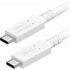 Dátový kábel AlzaPower Core USB-C/USB-C USB4, 5A, 100W, 0.5m biely (APW-CBTC4405W)