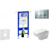 Geberit Duofix - Modul na závesné WC s tlačidlom Sigma30, matný chróm/chróm + Duravit D-Code - WC a doska, Rimless, SoftClose 111.355.00.5 NH7