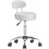 Casaria Taburetka na kolieskach s operadlom ROLAND, Ø35cm, biela