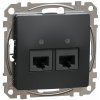 Schneider Electric Slovakia spol. s r.o. Sedna Design - SDD114462 - Dátová zásuvka 2xRJ45 kat. 6 UTP - Antracit