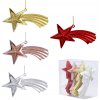Sada vianočných ozdôb padajúca hviezda 11 cm – červená, zlatá, strieborná a ružová