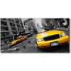 Vodorovné Sklenené hodiny na stenu Taxi New York 60x30 cm