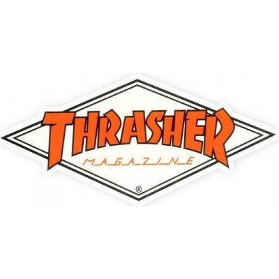 THRASHER DIAMOND LOGO STICKER White