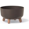 PROSPERPLAST Kvetináč GRACIA LOW ECO WOOD s nožičkami 28,5 cm kávový