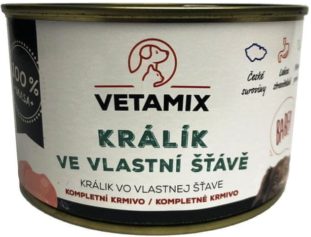 Vetamix Králik vo vlastnej šťave 12 x 400 g