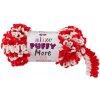 Alize Puffy MORE 6286 - červená a béžová (obojstranný úplet, pletenie bez ihlíc)
