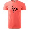 Husľový kľúč srdce - Klasické pánske tričko vyššej gramáže - 4XL ( Korálová )