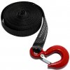 Popruh k navijáku 8m 25mm s hákem, 1000kg, černý