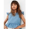 GAP Detský bavlnený top peplum Modrá XXL