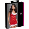 Cottelli LINGERIE X-Mas Chemise S/M z červenej čipky a pierkami