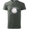 Baseball lopta v triku - Klasické pánske tričko vyššej gramáže - 3XL ( Tmavá bridlica (sivá so zeleným nádychom) )