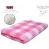 DRYBED Premium Vet Bed Káro ružový + biely 150 x 100 cm