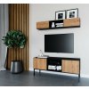 Nábytek PEGAS s.r.o. Tv komoda LANZZI 120, Černý Mat/Dub Artisan