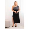 Kesi Włoski Dámska večerná šaty Plus Size na jedno rameno čierna + strieborná čierna | viacfarená One size Kesi Włoski 5907302902184