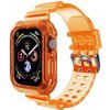 AppleKing odolné puzdro s transparentným remienkom pre Apple Watch 45mm / 44mm / 42mm - neónovo oranžové - možnosť vrátiť tovar ZADARMO do 30tich dní