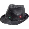 Disco klobúk čierny s LED svetlom