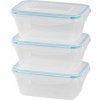 MagicHome Lunchbox set YH416 obdĺžniková sada 3 ks 700 ml 172 x 115 x 71 mm
