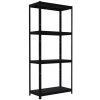 Kovový regál Biedrax 40 x 90 x 180 cm, čierny - 4 police kovové
