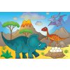 DIMEX | Vliesové fototapety na stenu Dinosaurus s vajcami MS-5-1462 | 375 x 250 cm | zelená, modrá, žltá, oranžová + Vliesová fototapeta na stenu DIMEX Dinosaurus s vajcami MS51462 v rozmere 375 x 250