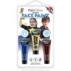 PAINTGLOW Sada barev na obličej Adventure (modrá, zlatá, červená)