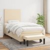 Box spring postel s matrací krémová 90x190 cm textil Krémová 3136402