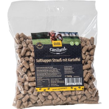 Caniland Soft pštrosie kúsky bez obilnín výhodné balenie: 4 x 540 g