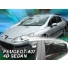 Deflektory na Peugeot 407 Sedan 2004-2010 (+zadné)