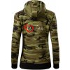 Nemecký ovčiak ekg - Mikina dámska trendy zipper s kapucňou - 2XL ( Zelený maskáč )