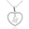 MINET Silver necklace letter in heart 