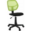 Detská otočná stolička na kolieskach MESH – plast, bez podrúčok, zelená / čierna