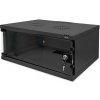 DIGITUS DN-38011 Nástěnná skříň 4U, SOHO, nemontovaná 241x540x400 mm, celoskleněné přední dveře, černá (RAL 9005)