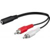 PremiumCord Kábel Jack 3.5mm-2xCINCH F/M 20cm kjackcinb02