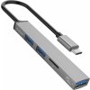 ORICO HUB USB-C; 3x USB-A (2x2.0 1x3.1) TF 5 GBPS AH-12F-GY-BP