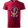 Music is my life slúchadlá - Klasické pánske tričko vyššej gramáže - 4XL ( Marlboro červená )