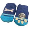 Modré ponožky pre psov s protišmykovou podrážkou, veľkosť M
