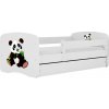 Kocot kids Detská postieľka Babydreams panda biela II, variant 80x180, se šuplíky, s matrací